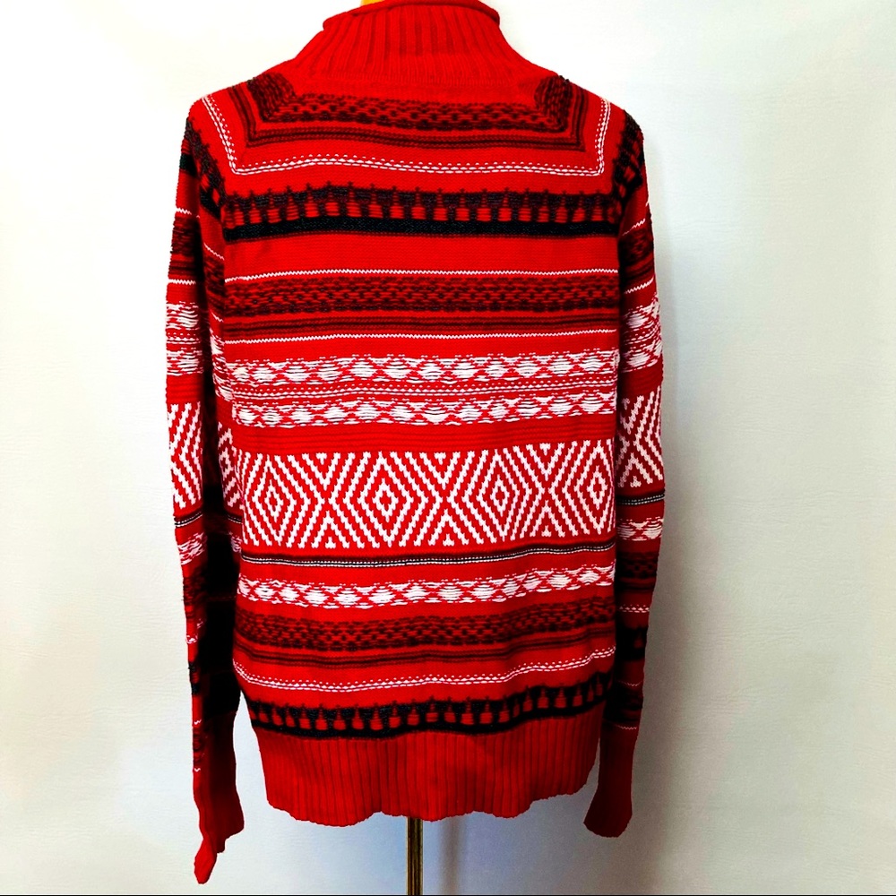VTG Chaps Red White Cowl Neck Sweater